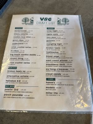 Menu photo 1 voodoo Brewing Scranton, PA
