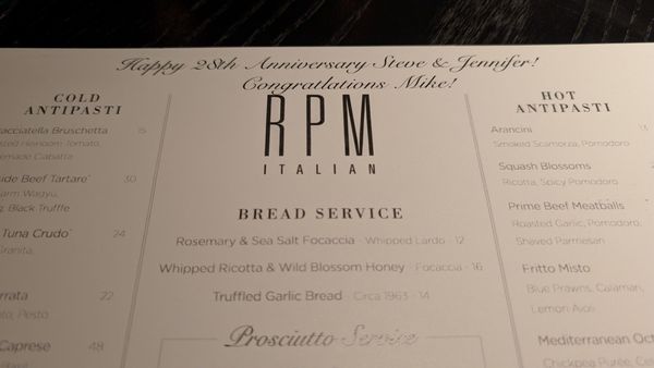Menu photo 8 RPM Italian Chicago, IL