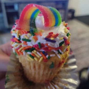 Bella Dolce Events - a rainbow cupcake with sprinkles - Cupcakes Near Me - Satellite Beach, Florida