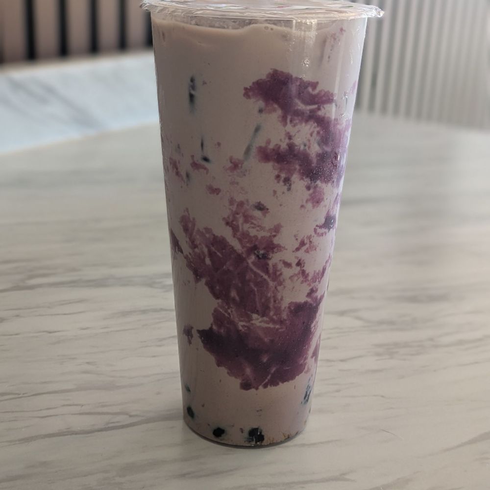 Ube taro milk tea with boba Ube taro milk tea with boba