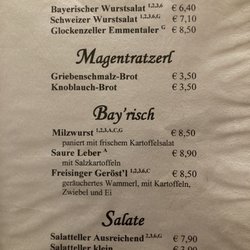 Brunner Bräu - Eine Seite der vielseitigen Speisekarte (Stand April 2023)