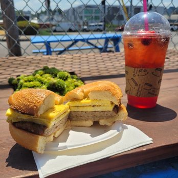 7th Street Espresso - Sausage sandwich and infused redbull with pomegranate. - Coffee & Tea Near Me - Portland, Oregon