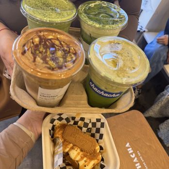 ChaChaCha - Dubai chocolate latte, pistachio matcha latte, coconut matcha latte, lotus croffle - Desserts Near Me - Fremont, California ChaChaCha - Dubai chocolate latte, pistachio matcha latte, coconut matcha latte, lotus croffle - Desserts Near Me - Fremont, California