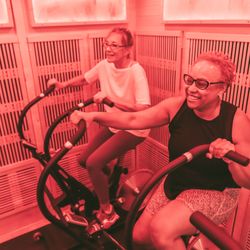 The Infrared Room - Phyllis and Susie crushing a 15 min Ignite workout! It's more fun with friends!