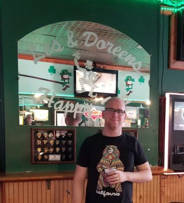 Photo of Les & Doreen's Happy Tap - Philadelphia, PA, US. Ryan Caughie, grandson of Bob the Hat, having a cold one at Les & Doreens.