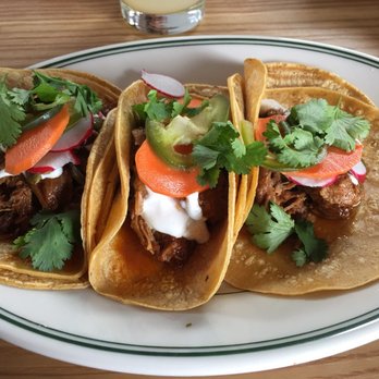Joinery - Pork tacos are cost effective ($14 for 3) and tasty. Meat is braised. - American Near Me - Sausalito, California Joinery - Pork tacos are cost effective ($14 for 3) and tasty. Meat is braised. - American Near Me - Sausalito, California