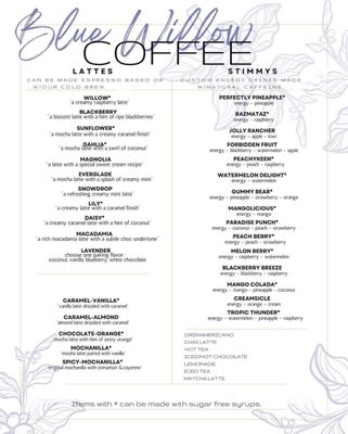 Menu photo 2 Blue Willow Coffee Willis, TX