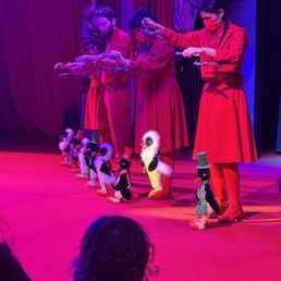 Puppeteers onstage Puppeteers onstage