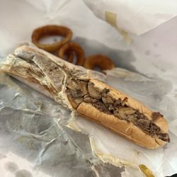 Philly's Cheesesteaks & Hoagies - Cheesesteak with Onion Rings