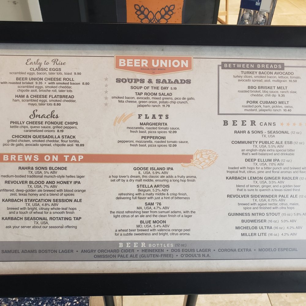 Beer Union - entrance menu - Beer Bar Near Me - Grapevine, Texas Beer Union - entrance menu - Beer Bar Near Me - Grapevine, Texas