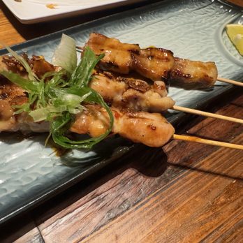 Washoku - Chicken (left) and pork belly (right) skewers - Ramen Near Me - Elk Grove, California