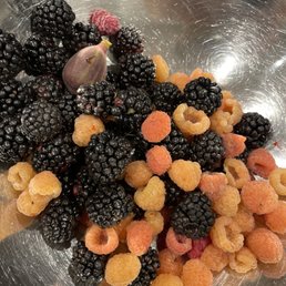 Blackberries and golden berries
