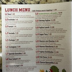 Lunch menu