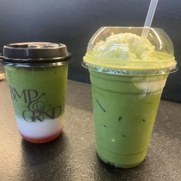 Strawberry Matcha and Ultimate banana pudding matcha Strawberry Matcha and Ultimate banana pudding matcha