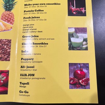 Piña Smoothie - a menu for a smoothie - Juice Bars & Smoothies Near Me - Ramona, California