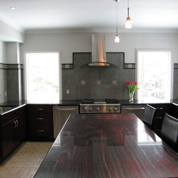 Pyramid Design Group, Architecture & Interior Design - Kitchen with Ironstone Granite Island - Interior Design Near Me Pyramid Design Group, Architecture & Interior Design - Kitchen with Ironstone Granite Island - Interior Design Near Me