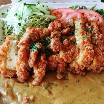 Peace Café - Tofu Katsu Curry, nice crunchy crust with a very mild curry sauce. - Vegan Near Me - Honolulu, Hawaii Peace Café - Tofu Katsu Curry, nice crunchy crust with a very mild curry sauce. - Vegan Near Me - Honolulu, Hawaii