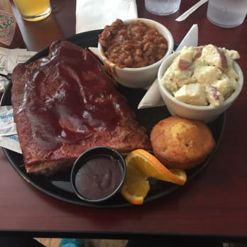 Cali BBQ - Bbq Pork ribs plate half rack looks yummyyyy comes with beans and jalapeño bread no to FF so I choose potato salad - Barbeque Near Me - Spring Valley, California Cali BBQ - Bbq Pork ribs plate half rack looks yummyyyy comes with beans and jalapeño bread no to FF so I choose potato salad - Barbeque Near Me - Spring Valley, California