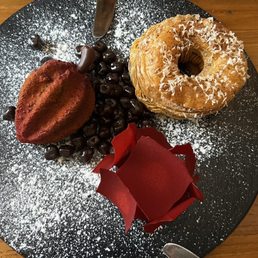 Lychee dessert, Carmel apple pastry and chocolate mousse