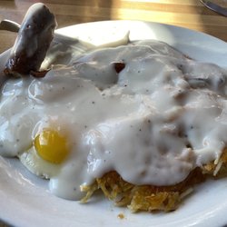 Yankee Doodle's Cafe - Meat lovers breakfast with gravy on everything.