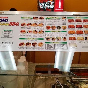 Ono Korean BBQ - The menu by the ordering counter. - Korean Near Me - Honolulu, Hawaii