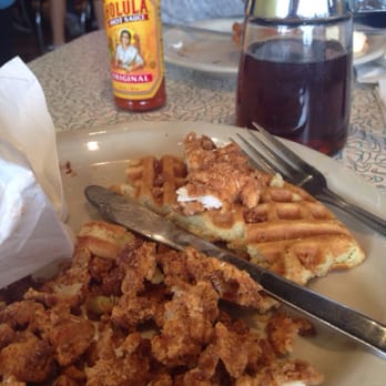 Over Easy - Gilbert - Chicken and waffles used to be good. Look at the crap that came off the chicken. Gross! - Breakfast & Brunch Near Me - Gilbert, Arizona