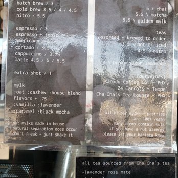 Dark Hall Coffee - Menu sorry for the glear - Coffee & Tea Near Me - Phoenix, Arizona Dark Hall Coffee - Menu sorry for the glear - Coffee & Tea Near Me - Phoenix, Arizona