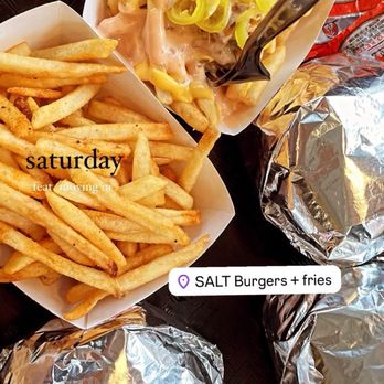 Salt Burgers + Fries - Salt Fries (regular), loaded fries - Burgers Near Me - Chicago, Illinois Salt Burgers + Fries - Salt Fries (regular), loaded fries - Burgers Near Me - Chicago, Illinois