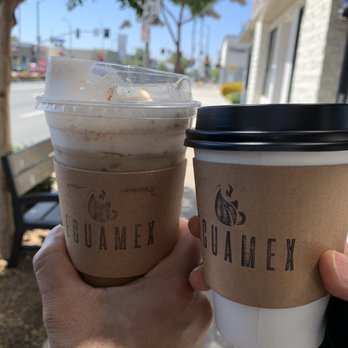 Ecuamex - Iced Ecuamex and hot honey oatmilk coffee both delicious! - Coffee & Tea Near Me - Downey, California Ecuamex - Iced Ecuamex and hot honey oatmilk coffee both delicious! - Coffee & Tea Near Me - Downey, California