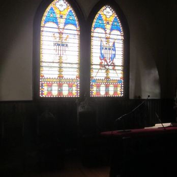 Confederate Memorial Chapel - Stained glass windows behind main pulpit - Landmarks & Historical Buildings Near Me - Richmond, Virginia