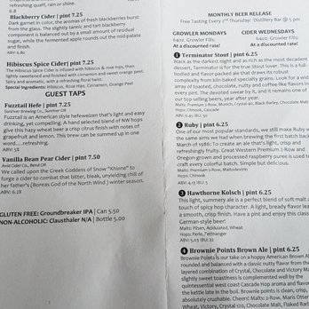 Power Station Pub - Menu of cider and ale. - New American Near Me - Troutdale, Oregon