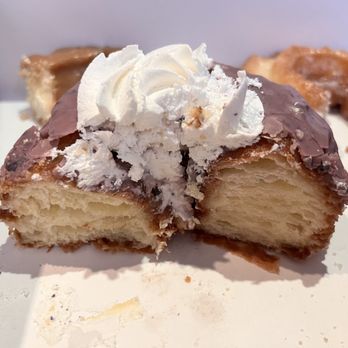 Pinkbox Doughnuts - Blue Face DoughCro (blueberry glaze cronut) - inside - Donuts Near Me - Primm, Nevada