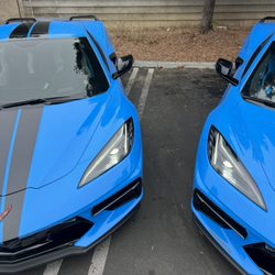 2X Blue C8 Corvettes Delivered to Client's Address