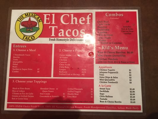 Menu photo 3 El Chef Tacos Westminster, CA Menu photo 3 El Chef Tacos Westminster, CA