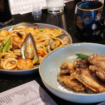 Drunken fish - Spicy seafood pasta udon, sesame chicken wings - Sushi Bars Near Me - Los Angeles, California Drunken fish - Spicy seafood pasta udon, sesame chicken wings - Sushi Bars Near Me - Los Angeles, California