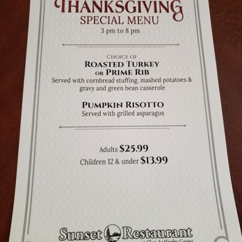 The Sunset Restaurant - Thanksgiving Menu - Seafood Near Me - Trinidad, California The Sunset Restaurant - Thanksgiving Menu - Seafood Near Me - Trinidad, California