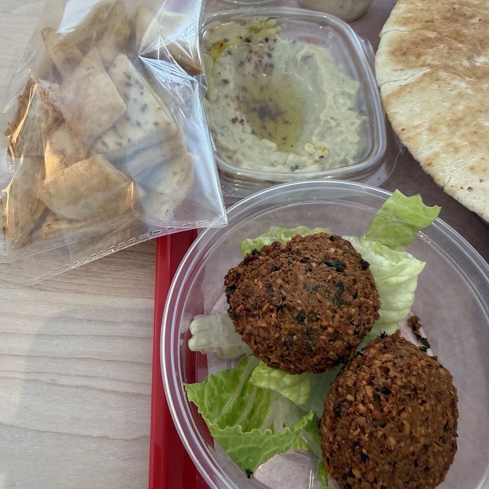 Zankou Chicken - Appetizers were falafel and pita chips with dip. - Salad Near Me - Lawndale, California Zankou Chicken - Appetizers were falafel and pita chips with dip. - Salad Near Me - Lawndale, California