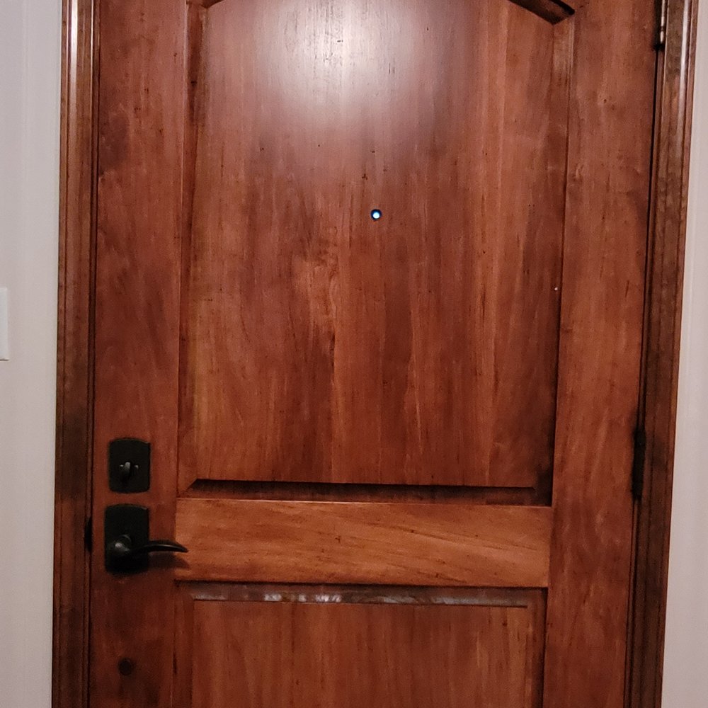 Masterworks In Wood - Entire backside of door with custom drilled peephole - Door Sales/Installation Near Me - Albuquerque, New Mexico Masterworks In Wood - Entire backside of door with custom drilled peephole - Door Sales/Installation Near Me - Albuquerque, New Mexico
