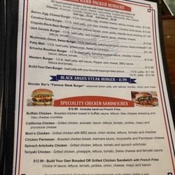 The Wonder Bar - Menu