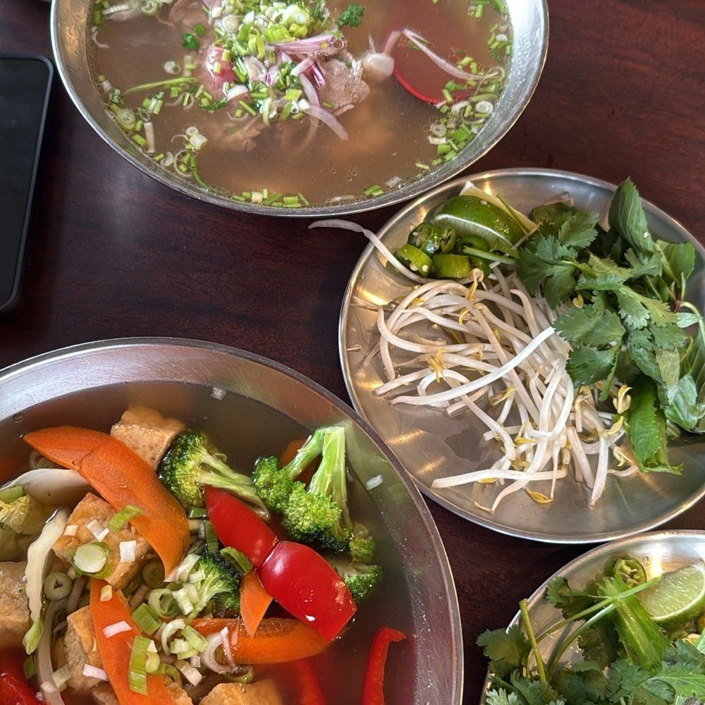 Zen Pho & Noodles - ##6 Pho Tai Gan (Ribeye & Tendon) and ##8 Veggie Pho with beef broth - Ramen Near Me - Jacksonville, Florida