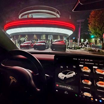 Tesla Diner - Exterior & car menu - Diners Near Me - West Hollywood, California Tesla Diner - Exterior & car menu - Diners Near Me - West Hollywood, California