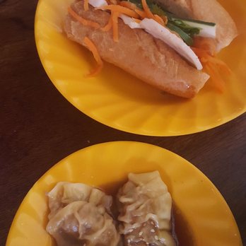 Street Side - Top- pork belly bahn mi, bottom-pork dumplings - Vietnamese Near Me - Philadelphia, Pennsylvania Street Side - Top- pork belly bahn mi, bottom-pork dumplings - Vietnamese Near Me - Philadelphia, Pennsylvania
