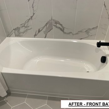 Sharp Refinishing - AFTER - Front bathtub with BEAUTIFUL smooth and perfect finish. - Refinishing Services Near Me Sharp Refinishing - AFTER - Front bathtub with BEAUTIFUL smooth and perfect finish. - Refinishing Services Near Me