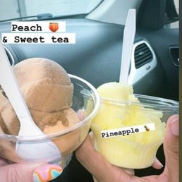 Water ice: Peach & Sweet Tea and Pineapple Water ice: Peach & Sweet Tea and Pineapple