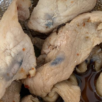Riverside Thai Kitchen - Mold colonies (?) cooked into slices of pork...you decide - Thai Near Me - Riverside, California