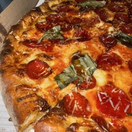 Cheese pizza with hot honey and pepperoni Cheese pizza with hot honey and pepperoni