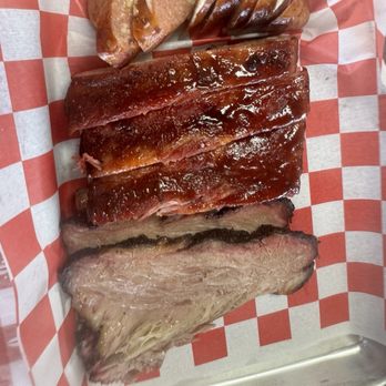 Panhandle BBQ - Three meat: brisket, sausage, ribs - Barbeque Near Me - Idalou, Texas