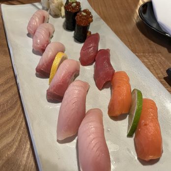 Sushi Kappo Tamura - Salmon Roe (Chum) / Ikura * Tuna Big Eye / Maguro * King Salmon * Yellowtail / Hamachi * I dont remember the other two - Sushi Bars Near Me - Seattle, Washington Sushi Kappo Tamura - Salmon Roe (Chum) / Ikura * Tuna Big Eye / Maguro * King Salmon * Yellowtail / Hamachi * I dont remember the other two - Sushi Bars Near Me - Seattle, Washington