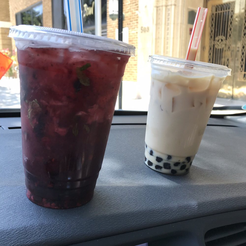 Mixed berry and lavender boba