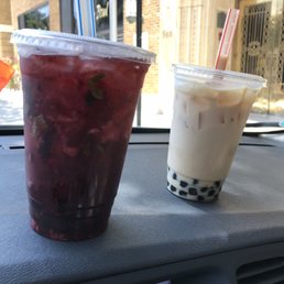Mixed berry and lavender boba